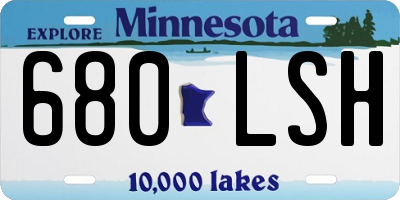 MN license plate 680LSH