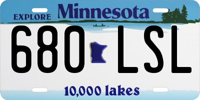 MN license plate 680LSL