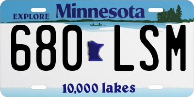 MN license plate 680LSM