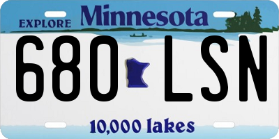 MN license plate 680LSN