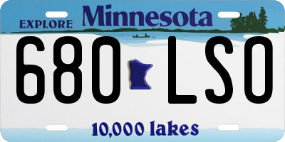 MN license plate 680LSO