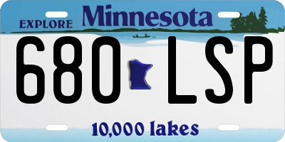 MN license plate 680LSP