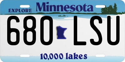 MN license plate 680LSU
