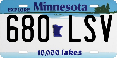 MN license plate 680LSV