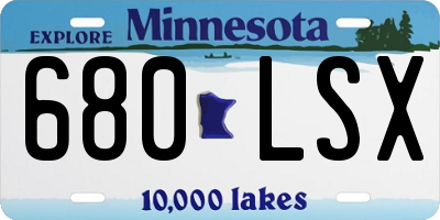 MN license plate 680LSX