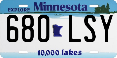 MN license plate 680LSY