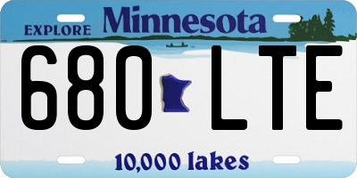 MN license plate 680LTE
