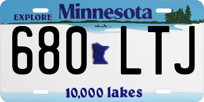 MN license plate 680LTJ