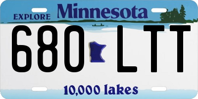 MN license plate 680LTT