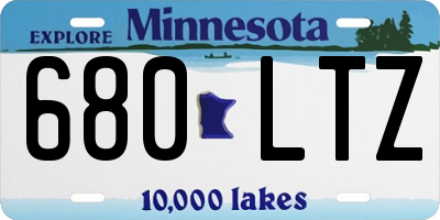 MN license plate 680LTZ