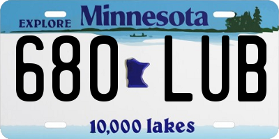 MN license plate 680LUB