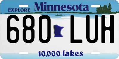 MN license plate 680LUH