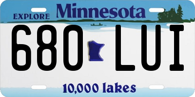 MN license plate 680LUI
