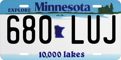 MN license plate 680LUJ