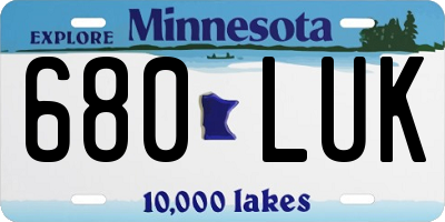 MN license plate 680LUK