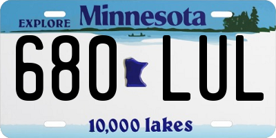 MN license plate 680LUL