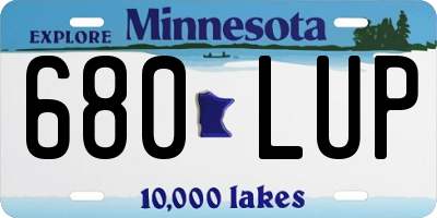 MN license plate 680LUP