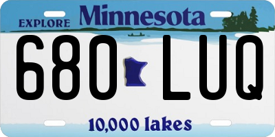 MN license plate 680LUQ
