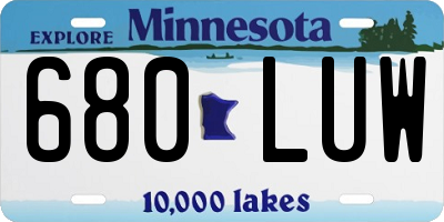MN license plate 680LUW