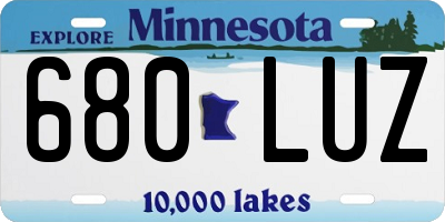 MN license plate 680LUZ