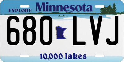 MN license plate 680LVJ