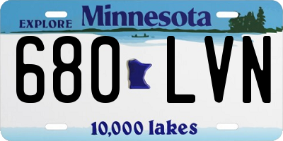 MN license plate 680LVN