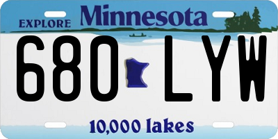 MN license plate 680LYW