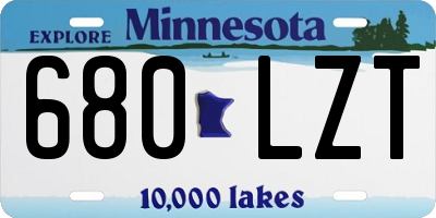 MN license plate 680LZT