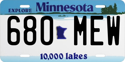 MN license plate 680MEW