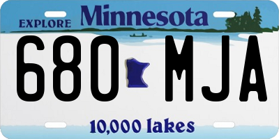 MN license plate 680MJA
