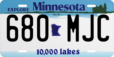 MN license plate 680MJC