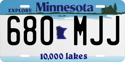 MN license plate 680MJJ
