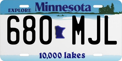 MN license plate 680MJL