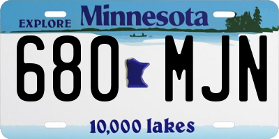 MN license plate 680MJN