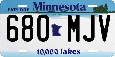 MN license plate 680MJV