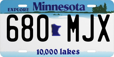 MN license plate 680MJX