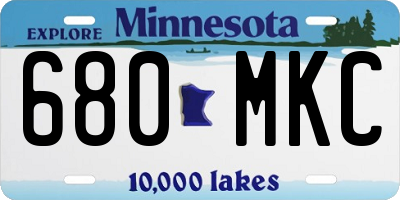 MN license plate 680MKC