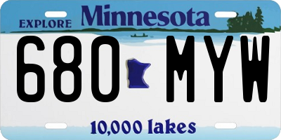 MN license plate 680MYW