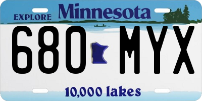 MN license plate 680MYX