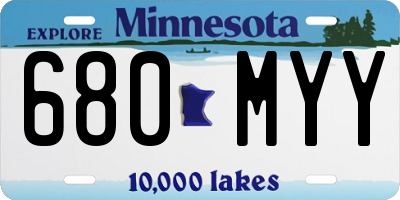 MN license plate 680MYY