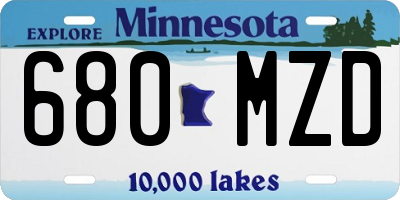 MN license plate 680MZD