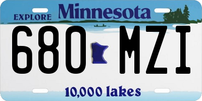 MN license plate 680MZI