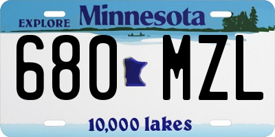 MN license plate 680MZL