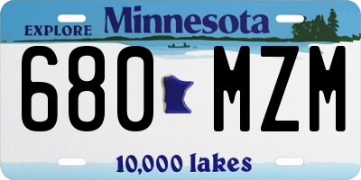 MN license plate 680MZM