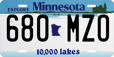 MN license plate 680MZO