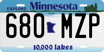MN license plate 680MZP