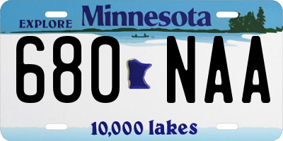 MN license plate 680NAA