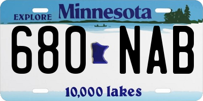 MN license plate 680NAB