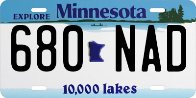MN license plate 680NAD