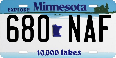 MN license plate 680NAF